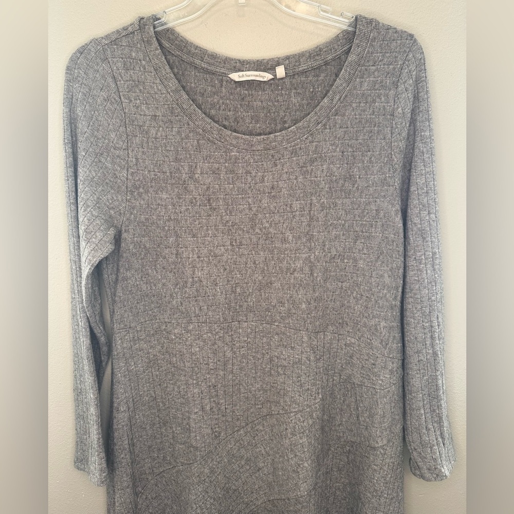 Soft Surroundings Tan/Cream Knit Long Sleeve Dress Size Large - Picture 3 of 9